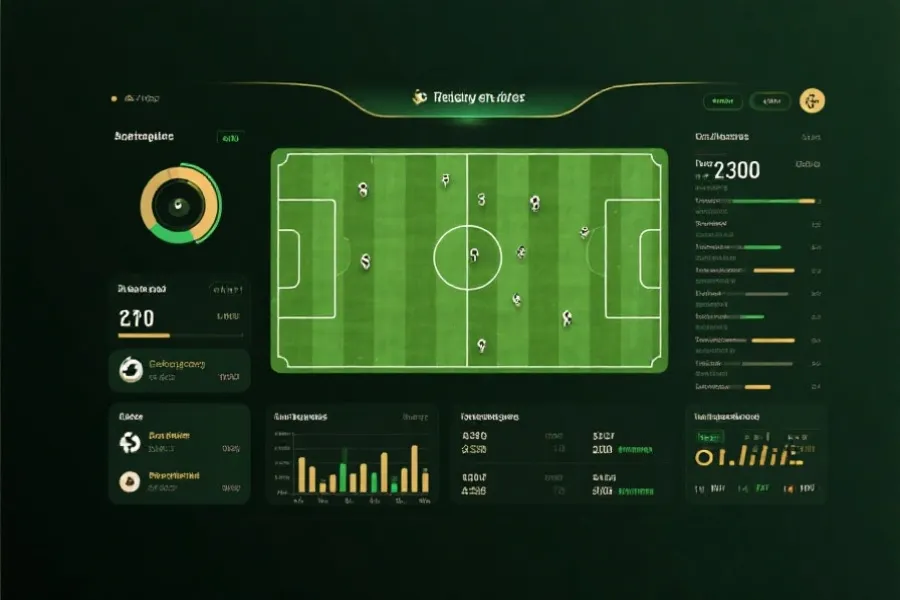 世界杯实时数据可视化示意图