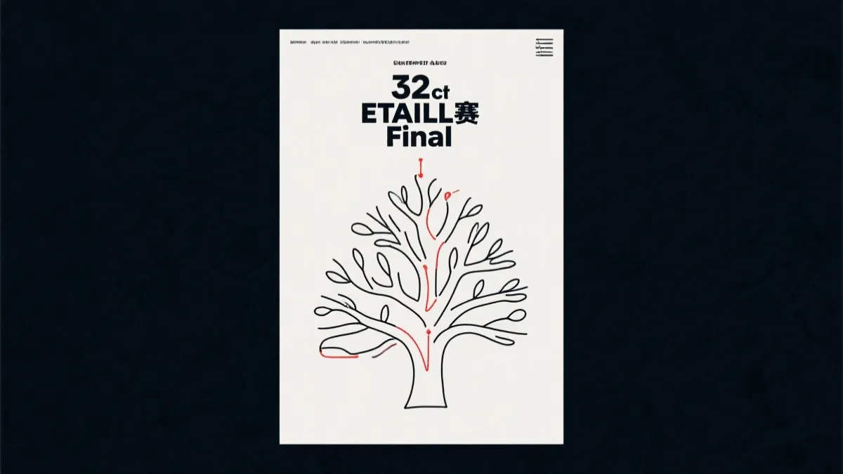 淘汰赛对阵树概念图：从32强到决赛的路径